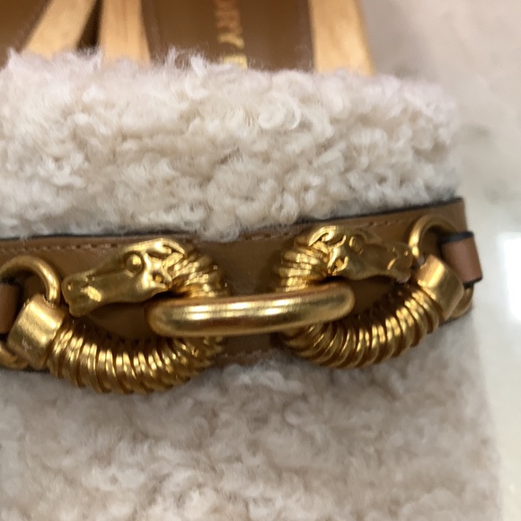 TORY BURCH JESSA SHEARLING CLOG COLOR BUTTERMILK AND ROYAL TAN MADE IN BRAZIL 8 - Picture 10 of 15